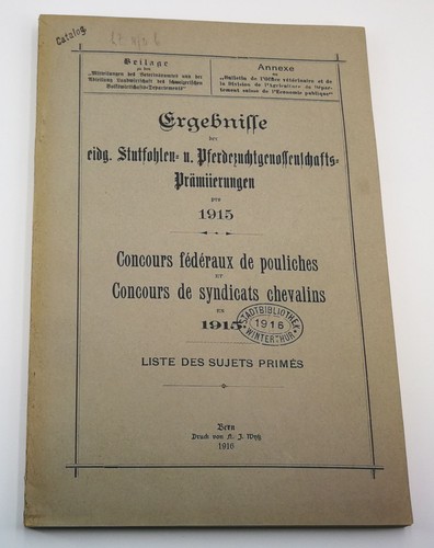 Pferdezucht schweiz 1915 - schweiz,