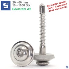 Spenglerschrauben mit Bohrspitze | 15mm Dichtscheibe | Edelstahl A2 V2A | Torx