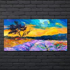 Gemälde Wiese Baum Himmel