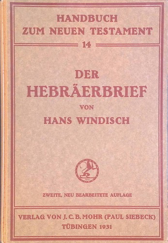Der hebräerbrief handbuch - hebräerbrief.,