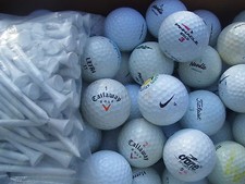 100 Marken Mix Golfbälle / Lakeballs AAAA - AA  2 X 50 STÜCK Verpackt + 25 Tees 
