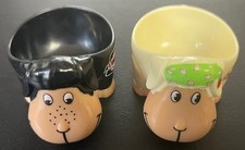 2x Eierbecher für Kinder von Ferrero Schaf schwarz und weiß