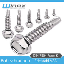 Bohrschrauben Edelstahl V2A DIN 7504 K Sechskant Blechschraube Selbstschneidend
