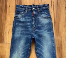 100%ORIG DSQUARED HIGH WAIST TWIGGY STRETCH JEANS GR. ITAL. 38 S75LA0740 S/S16