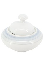 VEB VOLKSTEDT PORZELLAN Zuckerdose Weiß Vintage Porzellan Streifen