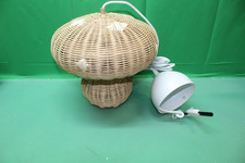 Allie Hängeleuchte Lampe Rattan Pilzform naturbraun Deckenleuchte Wohnraum 