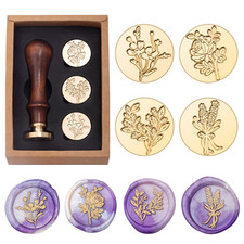 Blume Und Pflanze Wachssiegel Stempel Set, Botanical Sealing Stamper Kit, Rose L
