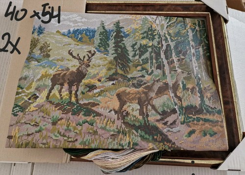 Gobelinbild mit rahmen elch - mit,