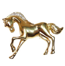 Brosche Pferd 585 Gold 005 ct