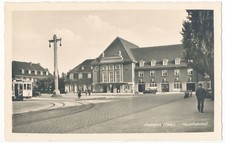 AK Oder Bahnhof Frankfurt Hauptbahnhof Straßenbahn ca. 1939