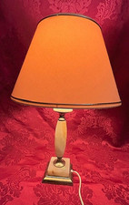 alte Tischlampe mit Onyx-Messing Fuß, 43,5 cm hoch