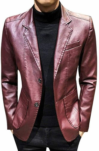 Bordeauxroter lederblazer für - bordeauxroter,