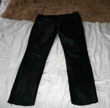 MAURITIUS weiche Nappa Leder Hose skinny schwarz Stretcheinsatz TOP  in Gr.  36