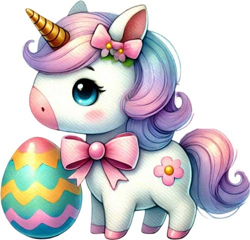Farbe ostern einhorn wandbild - farbe,