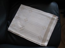 Tischdecke ,beige und dunkelbeige mit Muster, ca. 155x120cm, Baumwollmischung