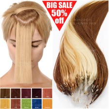 300 Strähnen Microring Loop Remy Echthaar Extensions Micro-Ring Haarverlängerung