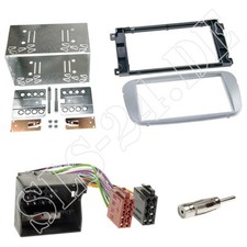 Doppel-DIN Autoradio Einbauset Rahmen ISO Adapter KFZ Blende Ford Galaxy silber