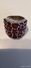 Granat ring silber massiv - ring,