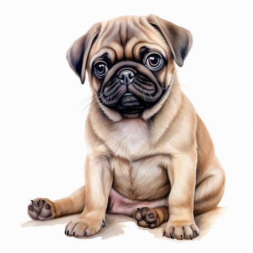 Wandtattoo aufkleber mops - wandtattoo,