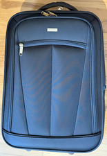 TOPMOVE 38 l Trolley Reisekoffer Hybrid Boardcase Handgepäck mit Rollen blau