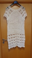 Häkelkleid Weiß Gr. 40/42 Baumwolle Handgefertigt Einzelstück