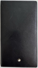 Herren Schwarz Leder Portemonnaie Visitenkarte Etui Montblanc, 18,0 X 10,0 cm.