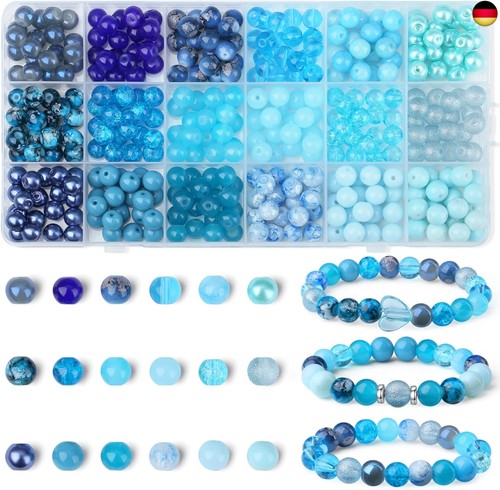 8mm blaue perlen - blaue, glasperlen