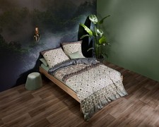 Fleuresse Mako-Satin Bettwäsche 135x200 Mosaik Ornamente grün braun 114561-05