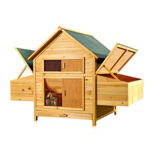 Geflügelstall Hühnerstall Hühnerhaus Hasenstall Freilauf Holz Kaninchenkäfig XXL