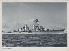 Andres AK Postkarte leichter Kreuzer auf See deutsche Kriegsmarine 2. Weltkrieg