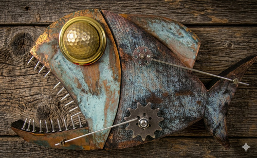 Skulptur fisch steampunk - skulptur,