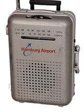 Vintage Hamburg Airport Mini Radio  Koffer Miniatur Modell  AM/FM  Transistor