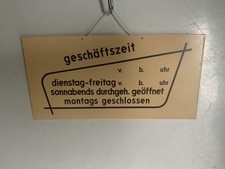Vintage altes Schild Öffnungszeiten Friseur Barbier Barber Shop Vintage