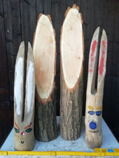 Osterhase Holz groß Ostern Baumstamm Weihnachtsmann Dekoration Natur unbehandelt