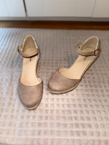Keil sandalen beige creme - -, beige/creme