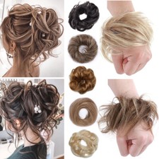 REMY Haarknoten 100% ECHTHAAR Dutt Bun Gewellt  Scrunchie Haarteil Clip In Zopf