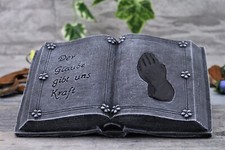 Steinguss Grabschmuck Buch Der Glaube gibt uns Kraft, 194/1.1 Grab Schmuck Deko 