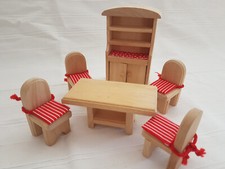 PlanToys: Puppenhaus Esszimmer-Set klassisch, robust 1:12