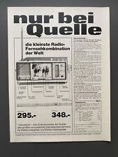 Quelle Universum kleinste Radio-Fernseher Kombi  1968 Vintage Ad Werbung Reklame