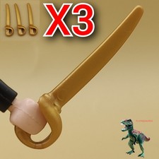 X3 Playmobil Goldschwert-Sabel-Machete-Messer-Blume-Pirat-Korsar