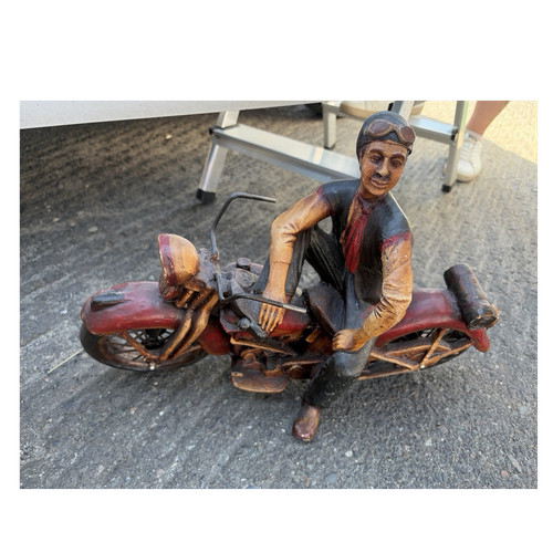 Handbemalte figur motorrad mit - handbemalte,