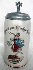 ALT Humpen Bierkrug Brauerei Münchner Kindl München u 1900 Krug Zinn Sammelkrüge