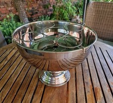 Vintage Stil vernickelt Champagner Eiskübel Weinkühler 5 Flaschen