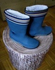 Gummistiefel Gr. 30/31 gefüttert Blau Blinkeffekt Made in Italy