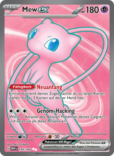 Pokemon karte mew 193 165 - pokemon, 193/165