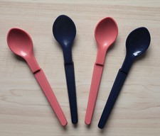 Tupperware 4x Junge Welle Löffel Hängelöffel Fütterlöffel Eierlöffel Marmelade
