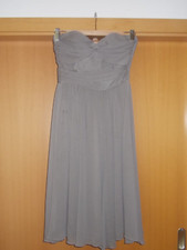 Cocktailkleid Abschlusskleid Minikleid Bandeau Gr. 34 H&M taupe Abendkleid Chiff