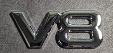 V8 Emblem • Logo • Metall • Aufkleber • Chrom • 75 x 32 mm