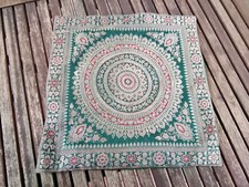 Orientalischer Seiden Kissen Bezug Kissenbezug Kissenhülle grün gold RV 40 x 40