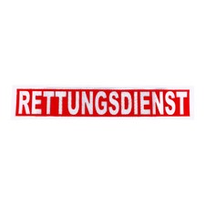 Rückenschild RETTUNGSDIENST negativ rot/weiß 42 x 8cm